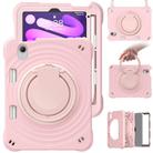 For iPad mini 2024 / mini 6 Rotation Handle Holder Silicone Hybrid PC Tablet Case(Pink) - 2