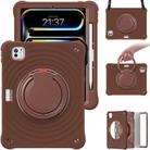 For iPad Pro 11 2024 Rotation Handle Holder Silicone Hybrid PC Tablet Case(Chocolate) - 2