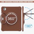 For iPad Pro 13 2024 Rotation Handle Holder Silicone Hybrid PC Tablet Case(Chocolate) - 3