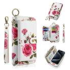 For iPhone 15 Pro Max POLA MagSafe Flower Multi-functional Zipper Wallet Leather Phone Case(Beige) - 1