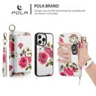 For iPhone 15 Pro Max POLA MagSafe Flower Multi-functional Zipper Wallet Leather Phone Case(Beige) - 3