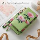 For iPhone 15 Pro POLA MagSafe Flower Multi-functional Zipper Wallet Leather Phone Case(Green) - 2
