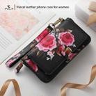 For iPhone 15 POLA MagSafe Flower Multi-functional Zipper Wallet Leather Phone Case(Black) - 2