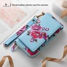 For iPhone 14 POLA MagSafe Flower Multi-functional Zipper Wallet Leather Phone Case(Sky Blue) - 2