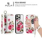 For iPhone 14 Pro POLA MagSafe Flower Multi-functional Zipper Wallet Leather Phone Case(Beige) - 3