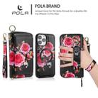 For iPhone 13 Pro POLA MagSafe Flower Multi-functional Zipper Wallet Leather Phone Case(Black) - 3