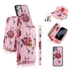 For iPhone 11 Pro Max POLA Flower Multi-functional Crossbody Zipper Wallet Leather Phone Case(Pink) - 1