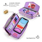 For iPhone 11 Pro Max POLA Flower Multi-functional Crossbody Zipper Wallet Leather Phone Case(Purple) - 3