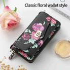 For iPhone 11 POLA Flower Multi-functional Crossbody Zipper Wallet Leather Phone Case(Black) - 2