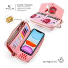 For iPhone 11 POLA Flower Multi-functional Crossbody Zipper Wallet Leather Phone Case(Pink) - 3