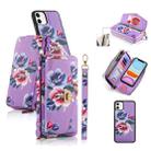 For iPhone 11 POLA Flower Multi-functional Crossbody Zipper Wallet Leather Phone Case(Purple) - 1