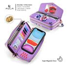 For iPhone 11 POLA Flower Multi-functional Crossbody Zipper Wallet Leather Phone Case(Purple) - 3