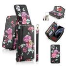 For iPhone 11 Pro POLA Flower Multi-functional Crossbody Zipper Wallet Leather Phone Case(Black) - 1