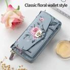 For iPhone 11 Pro POLA Flower Multi-functional Crossbody Zipper Wallet Leather Phone Case(Blue) - 2