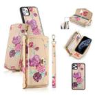 For iPhone 11 Pro POLA Flower Multi-functional Crossbody Zipper Wallet Leather Phone Case(Yellow) - 1