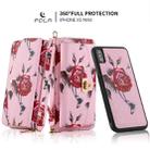 For iPhone X / XS POLA Flower Multi-functional Crossbody Zipper Wallet Leather Phone Case(Pink) - 3