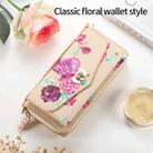 For iPhone X / XS POLA Flower Multi-functional Crossbody Zipper Wallet Leather Phone Case(Yellow) - 2