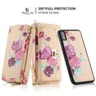 For iPhone X / XS POLA Flower Multi-functional Crossbody Zipper Wallet Leather Phone Case(Yellow) - 3