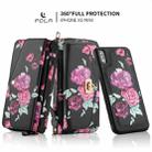 For iPhone XR POLA Flower Multi-functional Crossbody Zipper Wallet Leather Phone Case(Black) - 3