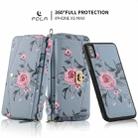 For iPhone XR POLA Flower Multi-functional Crossbody Zipper Wallet Leather Phone Case(Blue) - 3
