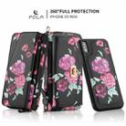For iPhone XS Max POLA Flower Multi-functional Crossbody Zipper Wallet Leather Phone Case(Black) - 3