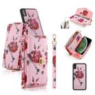 For iPhone XS Max POLA Flower Multi-functional Crossbody Zipper Wallet Leather Phone Case(Pink) - 1