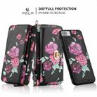 For iPhone 7 Plus / 8 Plus POLA Flower Multi-functional Crossbody Zipper Wallet Leather Phone Case(Black) - 3