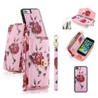 For iPhone 7 Plus / 8 Plus POLA Flower Multi-functional Crossbody Zipper Wallet Leather Phone Case(Pink) - 1