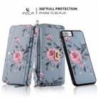 For iPhone 7 Plus / 8 Plus POLA Flower Multi-functional Crossbody Zipper Wallet Leather Phone Case(Blue) - 3