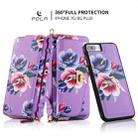 For iPhone 7 Plus / 8 Plus POLA Flower Multi-functional Crossbody Zipper Wallet Leather Phone Case(Purple) - 3