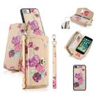 For iPhone 7 Plus / 8 Plus POLA Flower Multi-functional Crossbody Zipper Wallet Leather Phone Case(Yellow) - 1