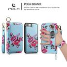 For iPhone 7 / 8 / SE 2022 POLA Flower Multi-functional Zipper Wallet Leather Phone Case(Sky Blue) - 3