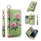 For iPhone 11 Pro Max POLA Flower Multi-functional Zipper Wallet Leather Phone Case(Green) - 1