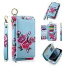 For iPhone 11 Pro Max POLA Flower Multi-functional Zipper Wallet Leather Phone Case(Sky Blue) - 1