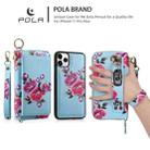 For iPhone 11 Pro Max POLA Flower Multi-functional Zipper Wallet Leather Phone Case(Sky Blue) - 3