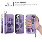 For iPhone 11 Pro Max POLA Flower Multi-functional Zipper Wallet Leather Phone Case(Purple) - 3