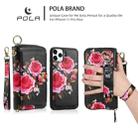 For iPhone 11 Pro POLA Flower Multi-functional Zipper Wallet Leather Phone Case(Black) - 3