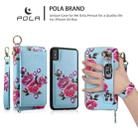 For iPhone XR POLA Flower Multi-functional Zipper Wallet Leather Phone Case(Sky Blue) - 3