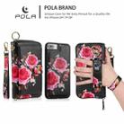 For iPhone 7 Plus / 8 Plus POLA Flower Multi-functional Zipper Wallet Leather Phone Case(Black) - 3