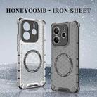 For Redmi Note 14 5G Honeycomb Magnetic Ring Shockproof Phone Case(Red) - 3