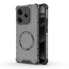 For Redmi Note 14 4G 163.25mm Global Honeycomb Magnetic Ring Shockproof Phone Case(Black) - 1