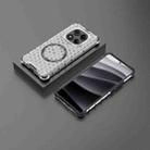 For Redmi Note 14 Pro 4G Global Honeycomb Magnetic Ring Shockproof Phone Case(White) - 2