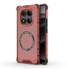 For Redmi Note 14 Pro 4G Global Honeycomb Magnetic Ring Shockproof Phone Case(Red) - 1