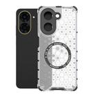 For Redmi A5 4G 171.7mm / Poco C71 Honeycomb Magnetic Ring Shockproof Phone Case(White) - 1