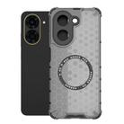 For Redmi A5 4G 171.7mm / Poco C71 Honeycomb Magnetic Ring Shockproof Phone Case(Black) - 1