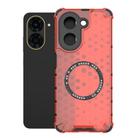 For Redmi A5 4G 171.7mm / Poco C71 Honeycomb Magnetic Ring Shockproof Phone Case(Red) - 1