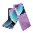 For Motorola Razr 50 Ultra Glitter Leather Integrated PC Phone Case(Purple) - 1