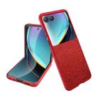 For Motorola Razr 50 Ultra Glitter Leather Integrated PC Phone Case(Red) - 1