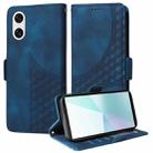 For Sony Xperia 10 VI Embossed Rhombus Starry Leather Phone Case(Blue) - 1