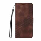 For Sony Xperia 10 VI Embossed Rhombus Starry Leather Phone Case(Brown) - 2